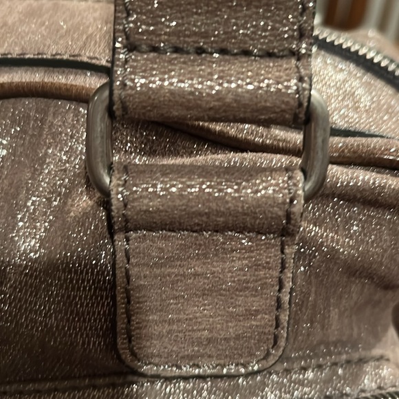 CHLOE Betty Taupe Suede Metallic Silver Overlay - Picture 9 of 17